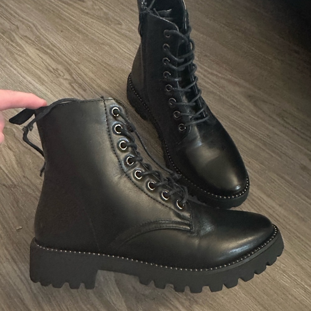 Black Lace Up Combat Boots